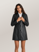 Women's Nora Button Down Leather Trench Coat