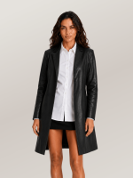Women's Nora Button Down Leather Trench Coat