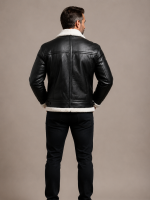 Men's RAF B3 Aviator Shearling Bomber Black Jacket