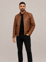 Men's Copperwood Brown Sedona Light Weight Leather Jacket