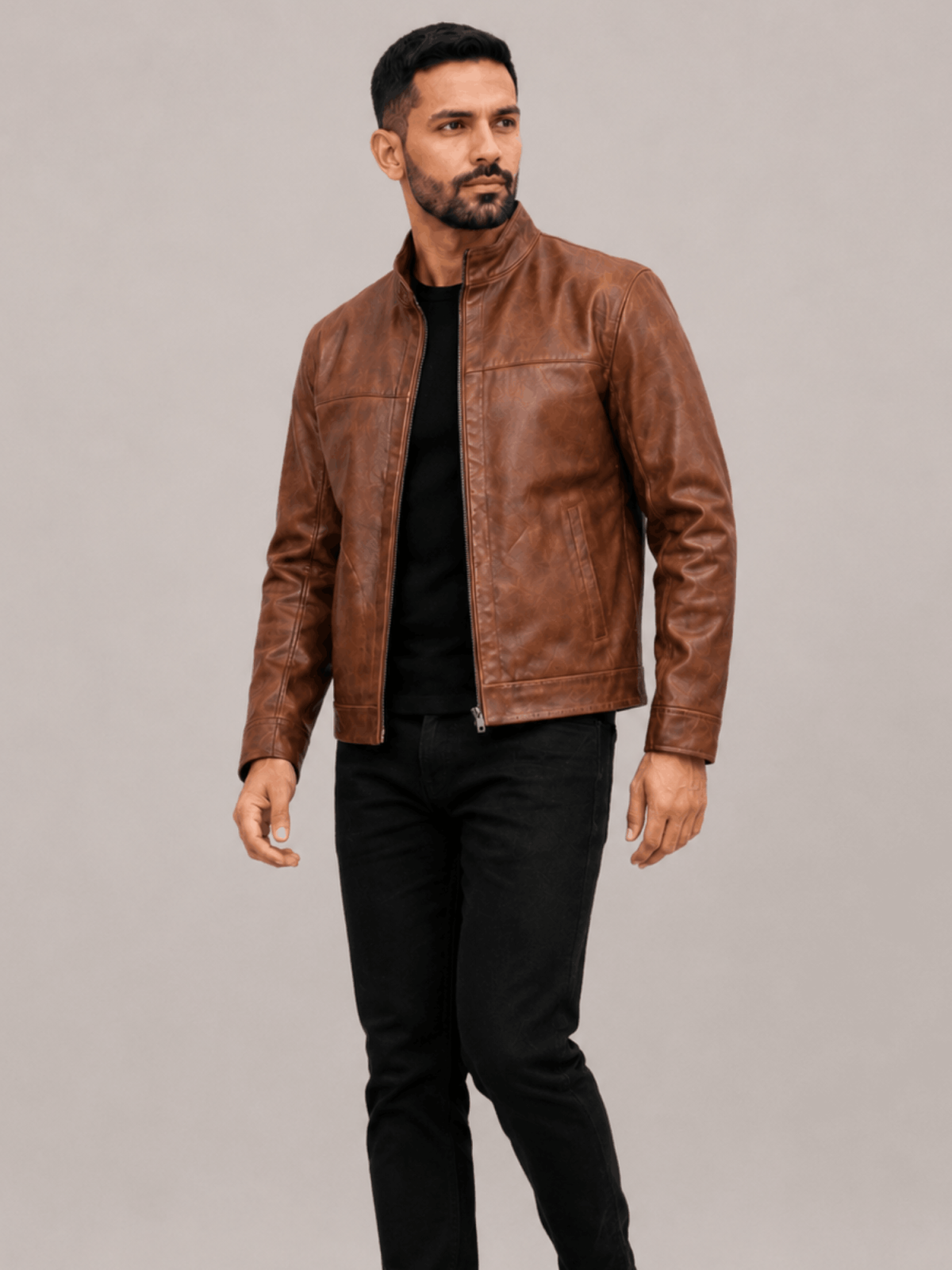 Men's Copperwood Brown Sedona Light Weight Leather Jacket