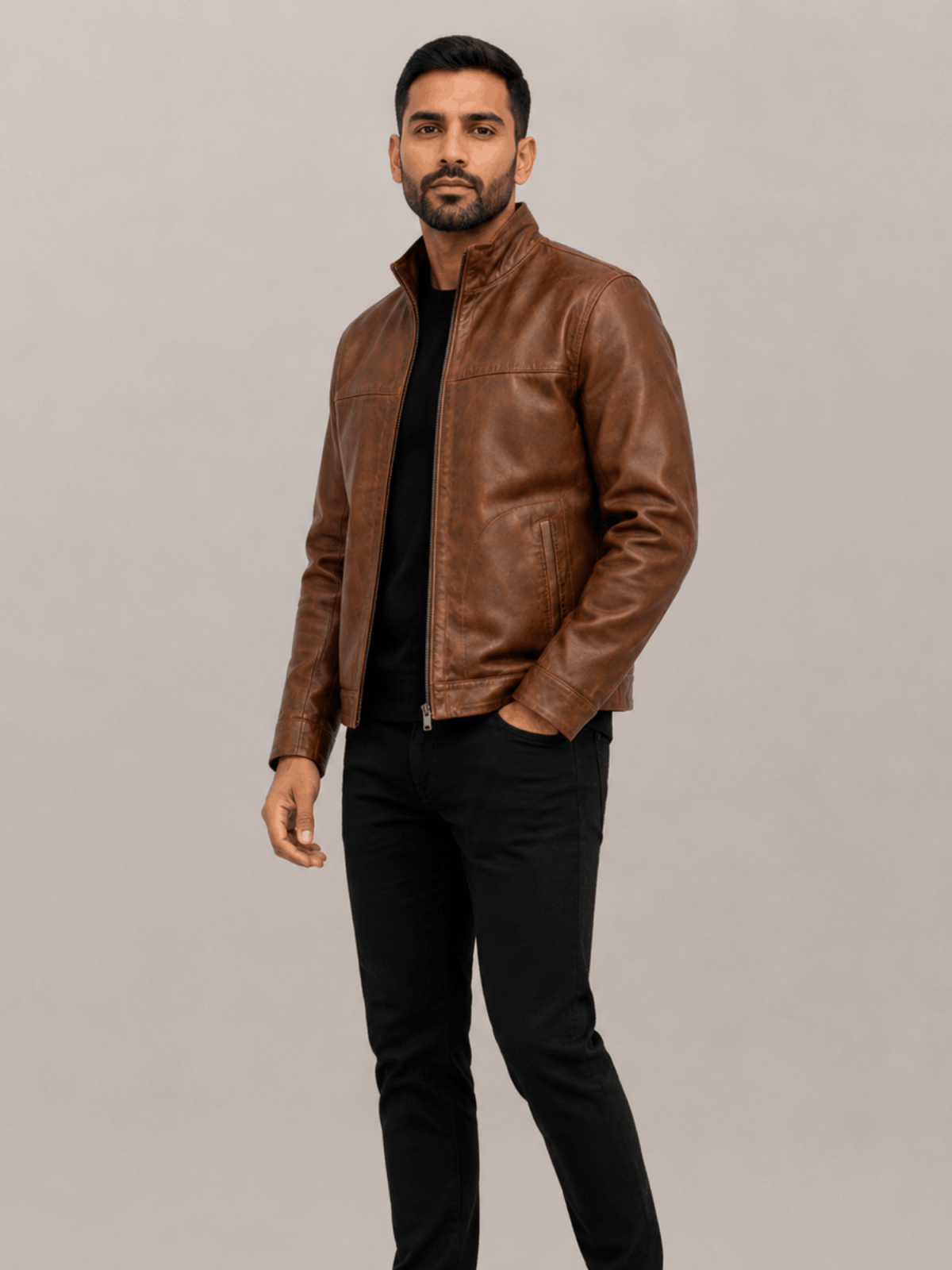 Men's Copperwood Brown Sedona Light Weight Leather Jacket