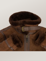 Women's Brown B-3 Suede Bomber Leather Jacket