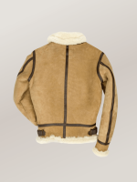 Women's Tan B-3 Suede Bomber Leather Jacket