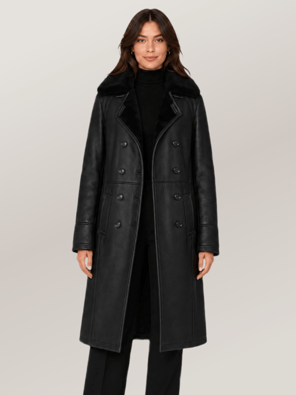 Women's Woodland Sheepskin Trench Coat
