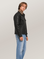 Men's Sheepskin Midnight Trucker Leather jacket