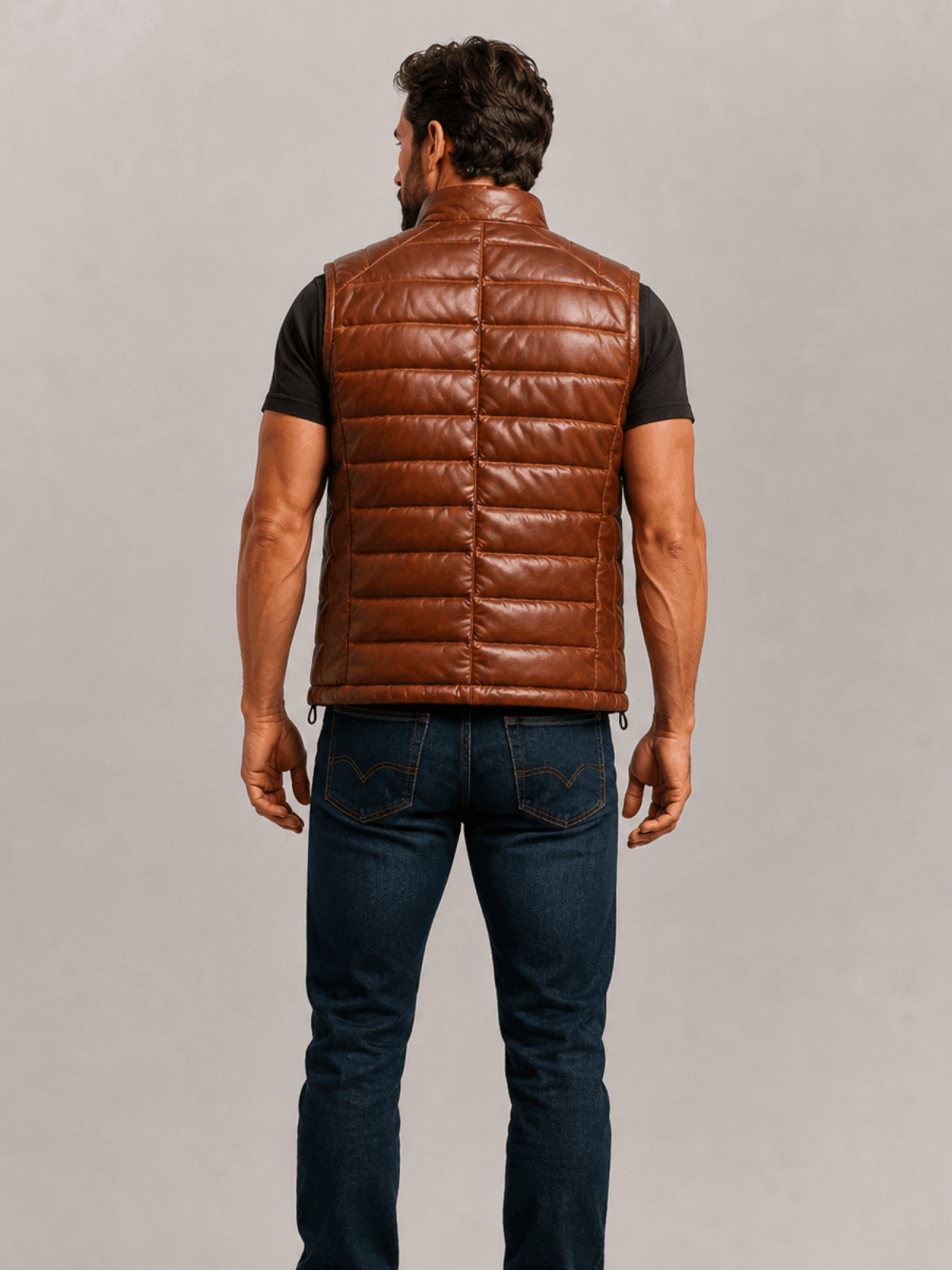 Men's Brown Bridger Leather Down Vest