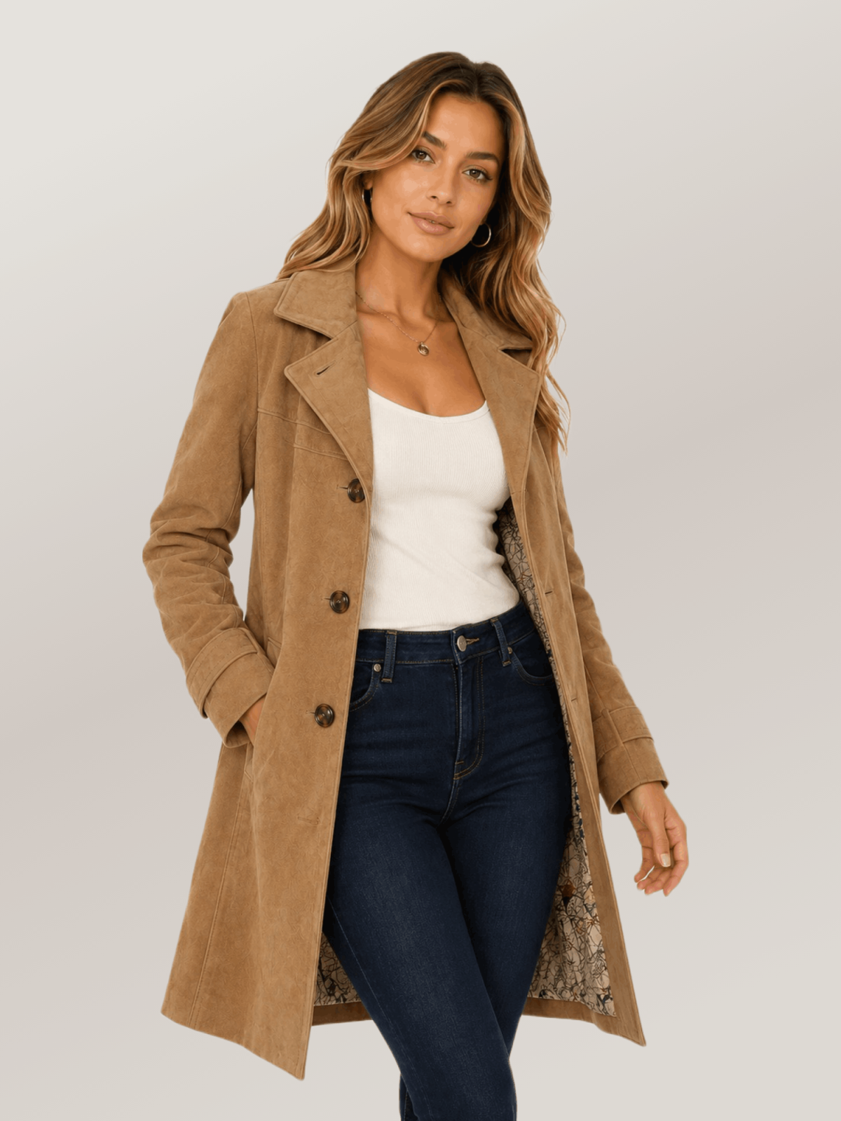 Women's Brown Amelia Trench Coat