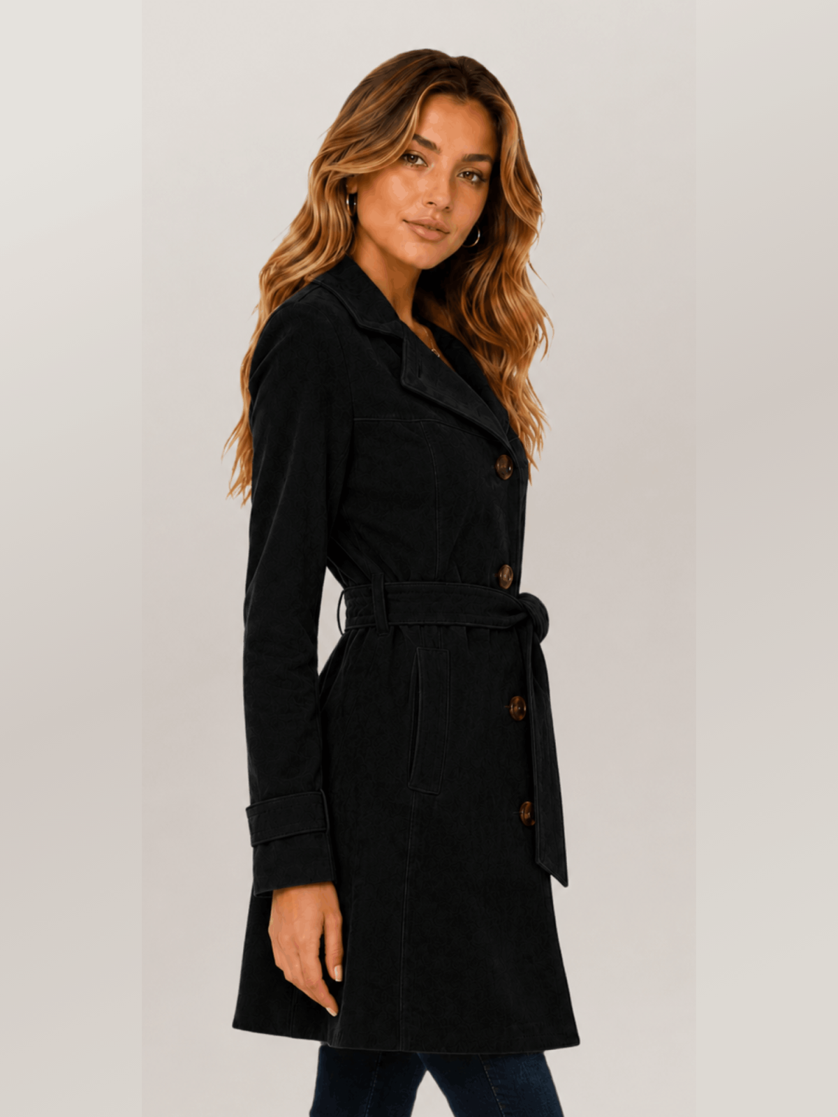 Women's Black Amelia Trench Coat