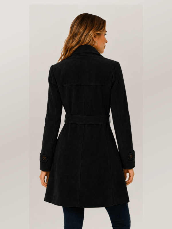 Women coat Trench Black (3)