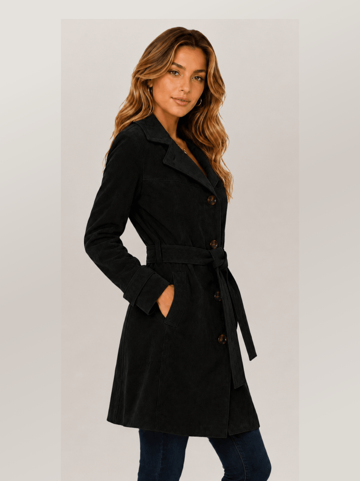 Women's Black Amelia Trench Coat