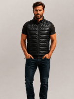 Men's Black Bridger Leather Down Vest