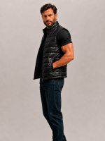 Men's Black Bridger Leather Down Vest