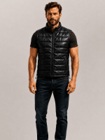 Men's Black Bridger Leather Down Vest
