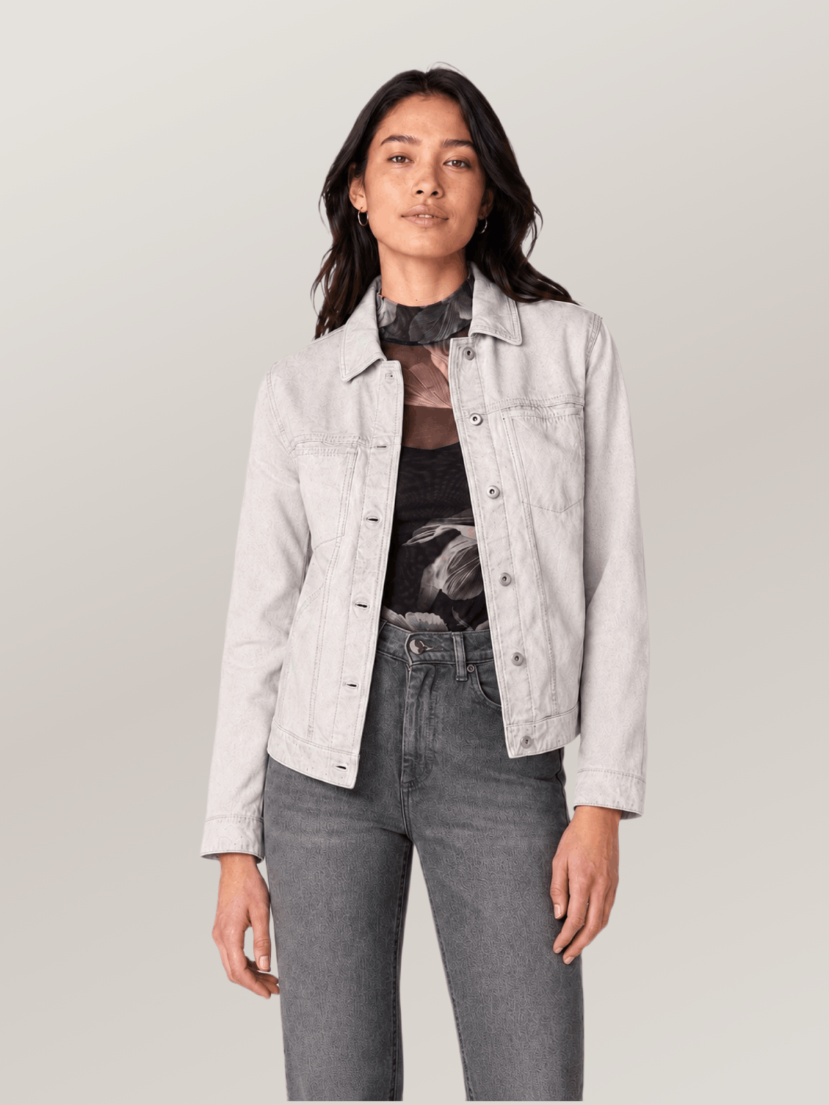 Women's White Addison Denim Jacket