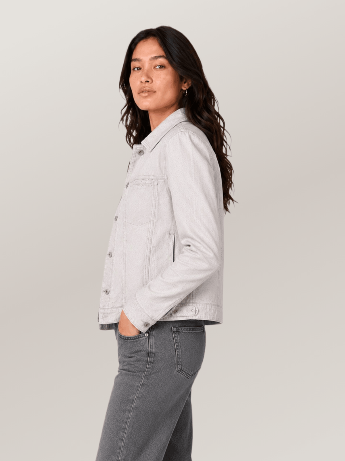 Women's White Addison Denim Jacket