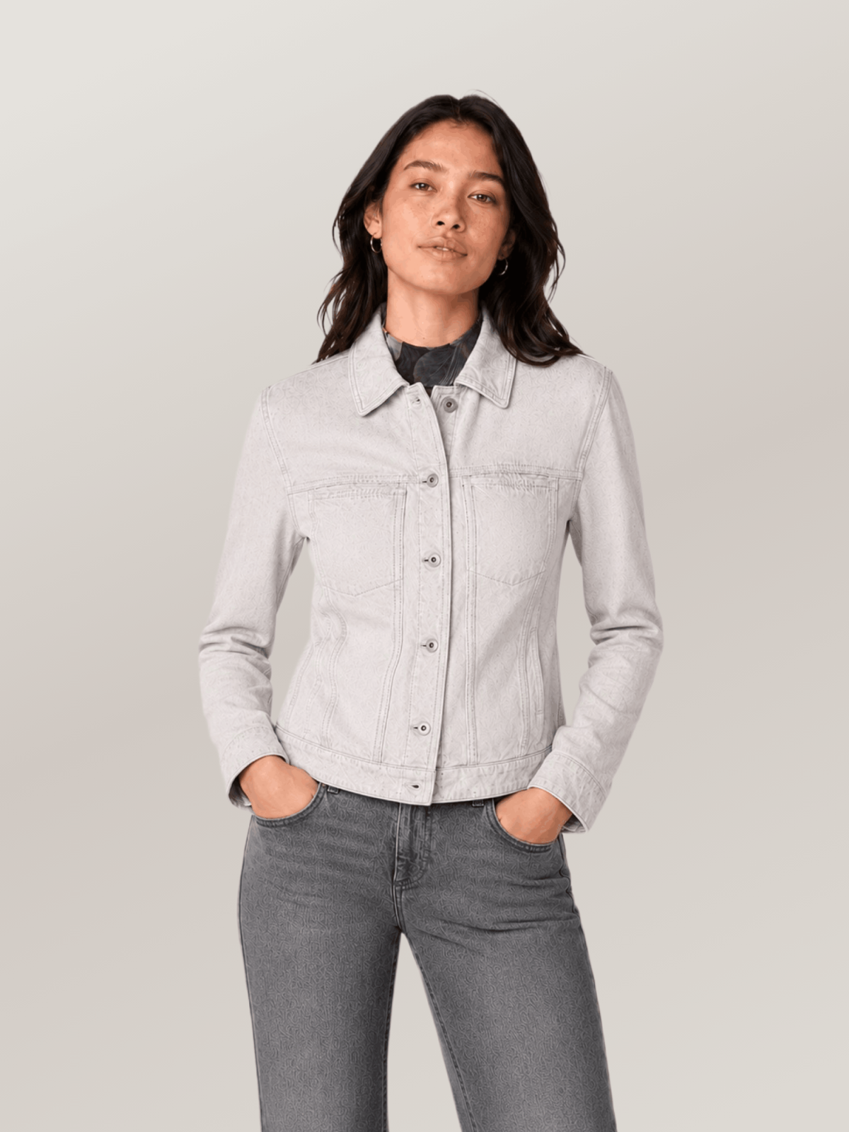 Women's White Addison Denim Jacket