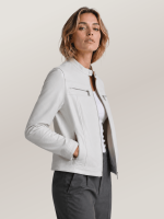 Women's White Cassandra Leather Racer Jacket