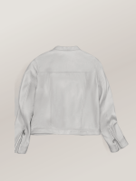 Women's White Cassandra Leather Racer Jacket