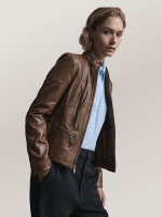 Women's Brown Caitlin Leather Scuba Jacket