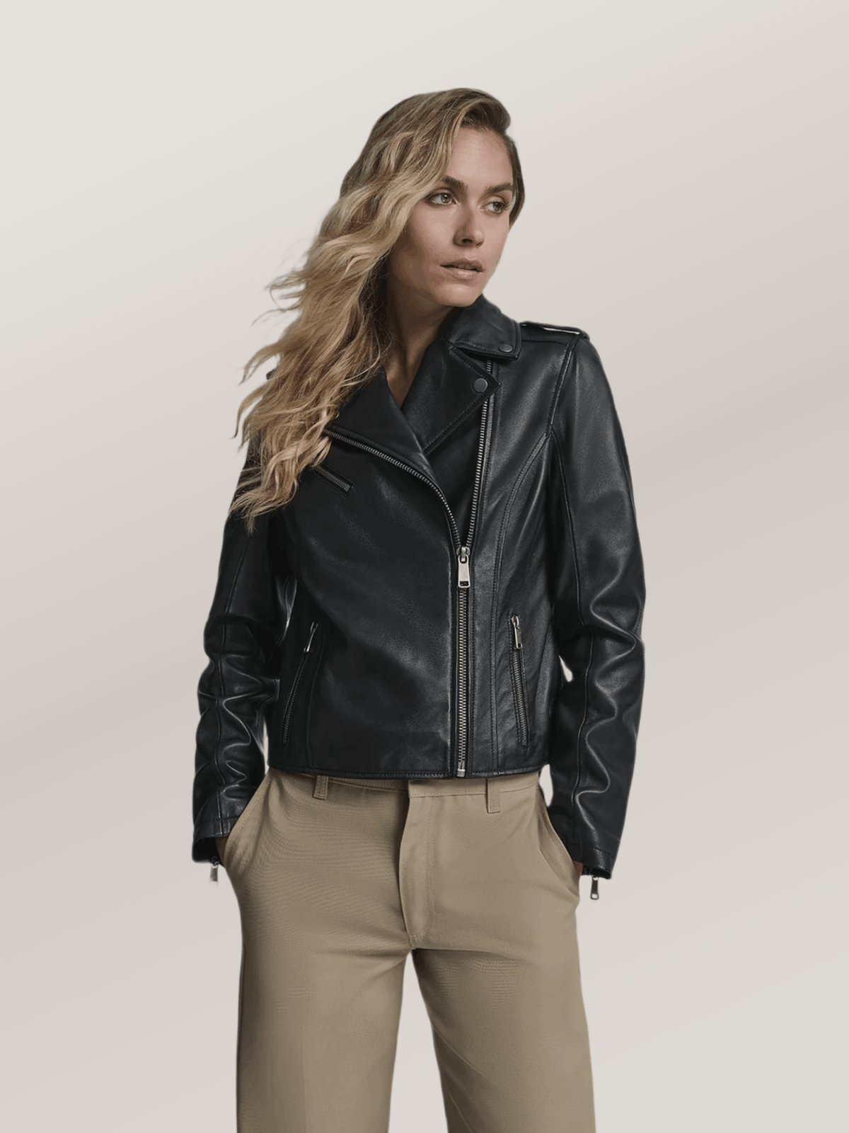 Women's Madeline Asymmetrical Leather Moto Jacket