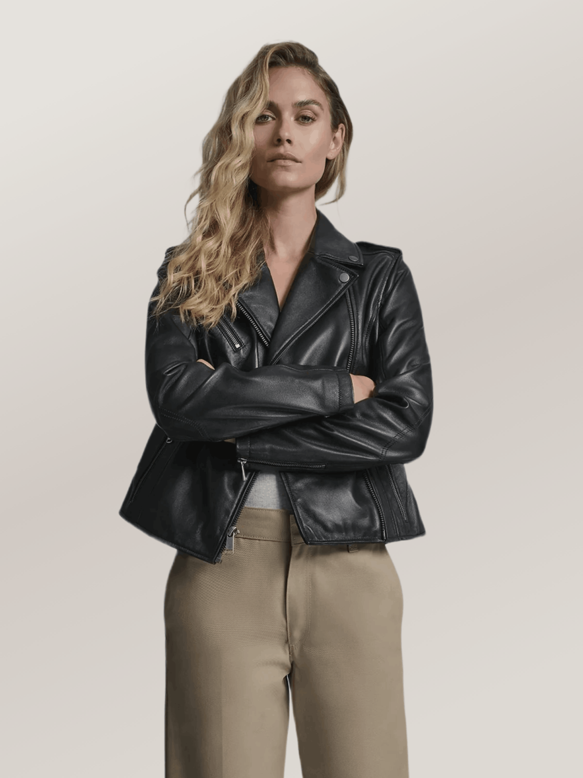 Women's Madeline Asymmetrical Leather Moto Jacket