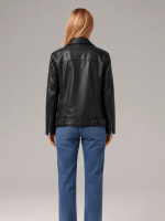Women's Billie Relaxed Fit Leather Biker Jacket