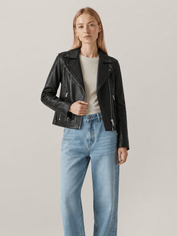 Women's Dalby Slim Fit Leather Biker Jacket