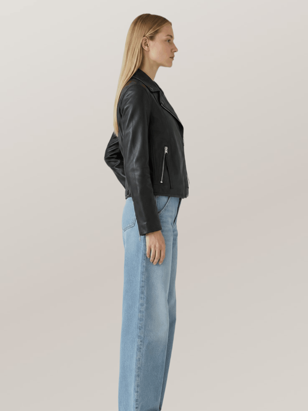 Women's Dalby Slim Fit Leather Biker Jacket