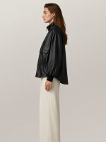 Women's Black Flor Leather Jacket