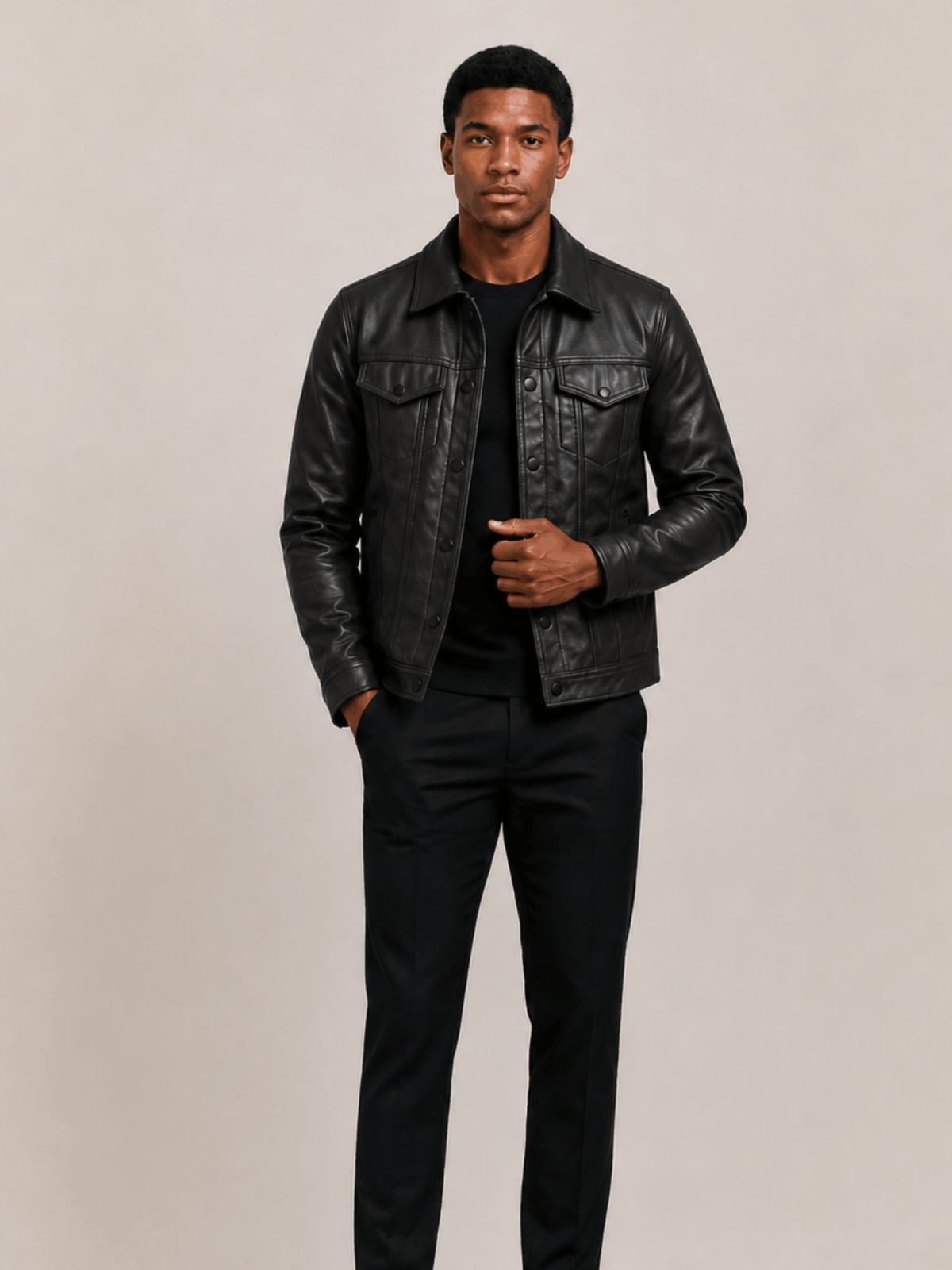 Men's Black Kingston Leather Jacket