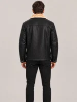 Men's Shearling Black Cowhide leather Jacket