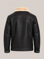 Men's Shearling Black Cowhide leather Jacket