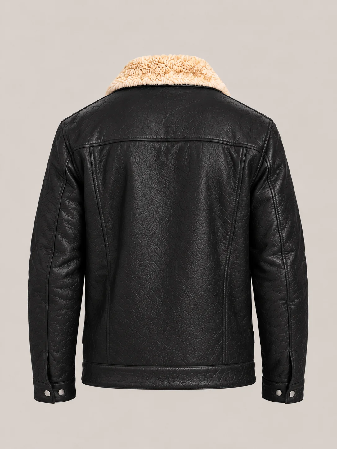 Men's Shearling Black Cowhide leather Jacket