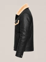 Men's Shearling Black Cowhide leather Jacket