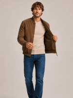 Men's Morten Relaxed Fit Suede Bomber Jacket