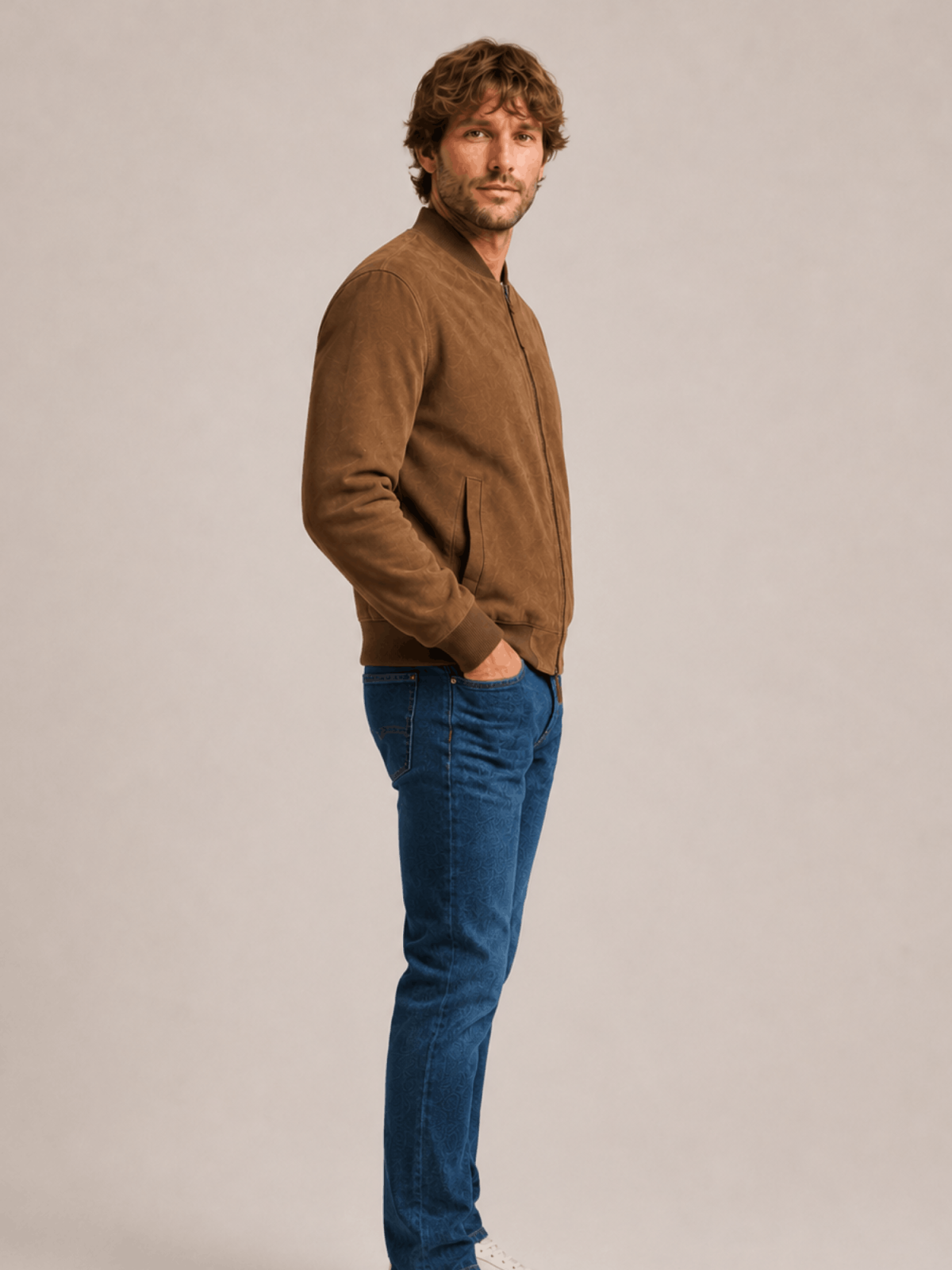 Men's Morten Relaxed Fit Suede Bomber Jacket
