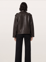 Women's Relaxed Fit Leather Biker Jacket