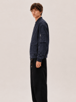 Men's Blue Rokko Relaxed Suede Bomber Jacket