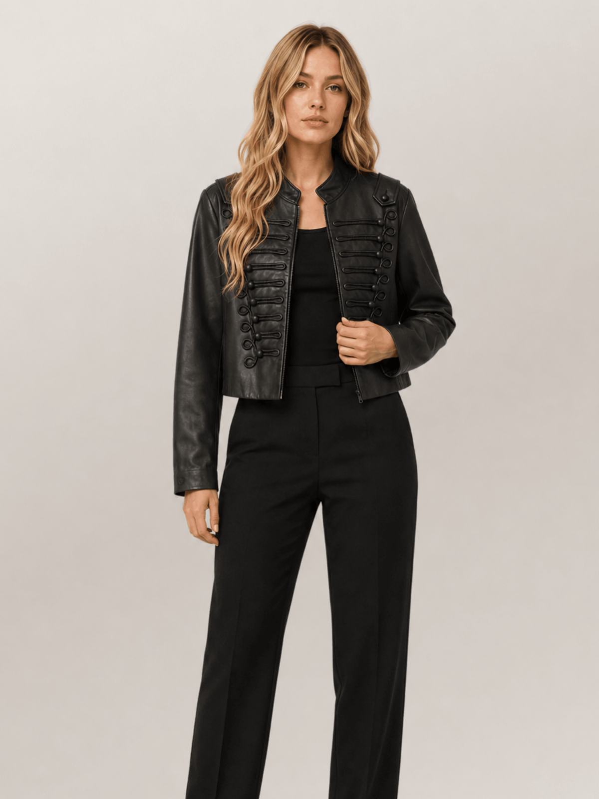 Women's Rummy Cropped Leather Jacket