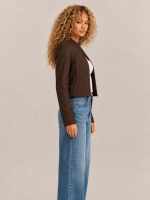 Women's Sadler Bitter Brown Fitted Suede Jacket
