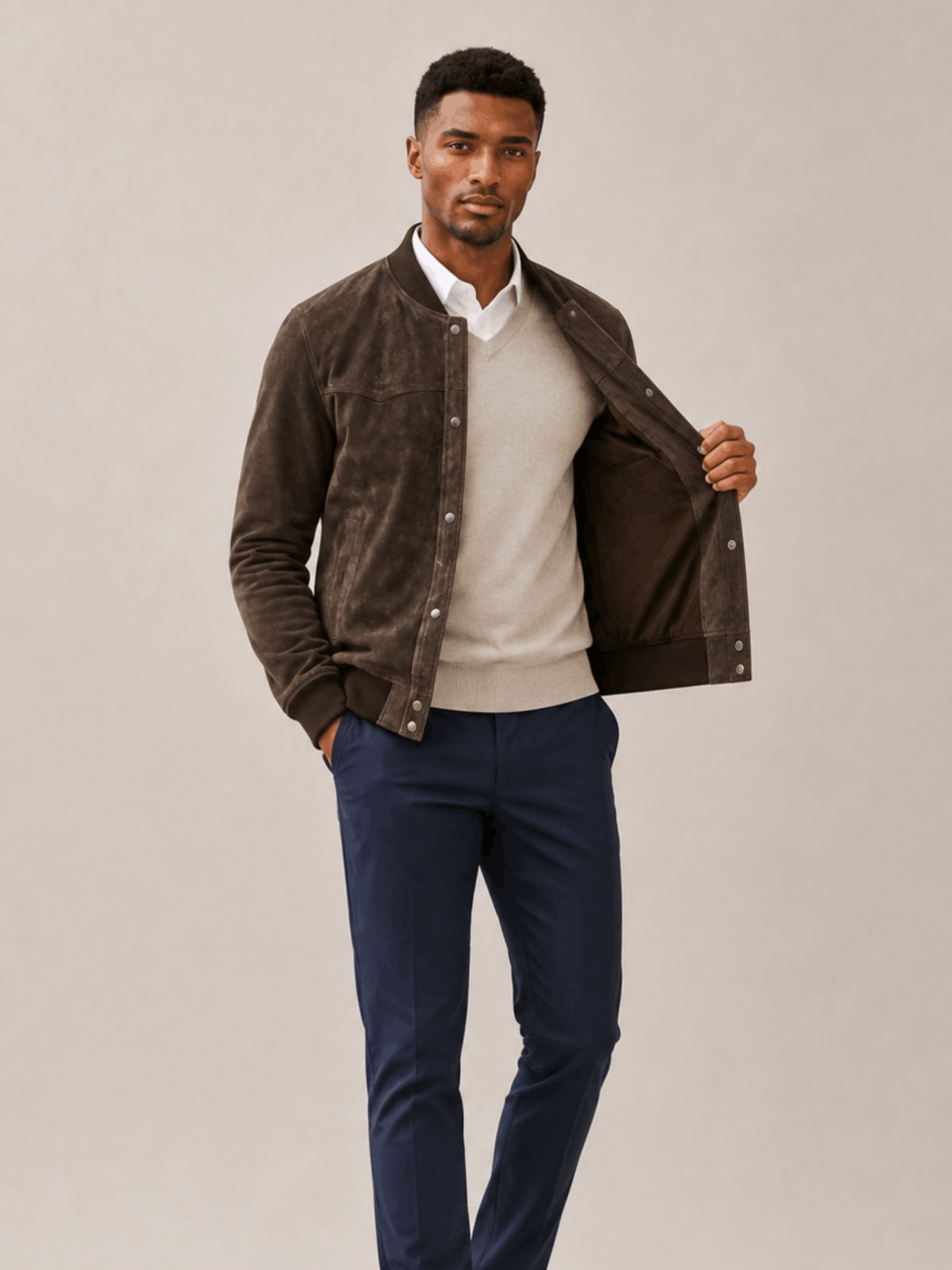 Men's Stafford Leather Bomber Jacket
