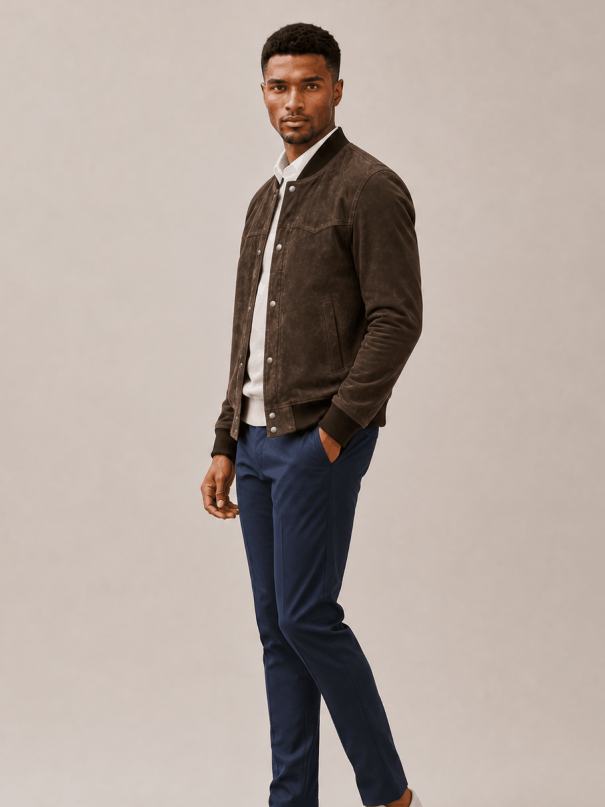 Men's Stafford Leather Bomber Jacket