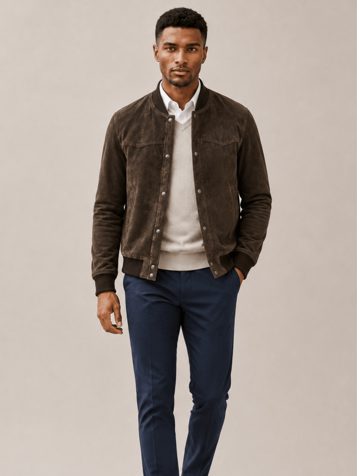 Men's Stafford Leather Bomber Jacket
