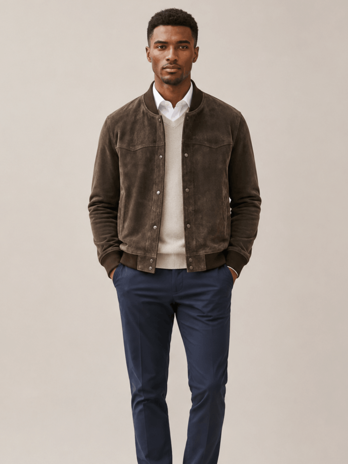 Men's Stafford Leather Bomber Jacket