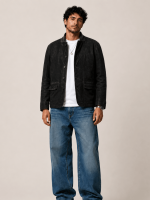 Men's Survey Double Layered Black Suede Blazer