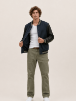 Men's Taishi Leather Varsity Bomber Jacket
