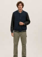 Men's Taishi Leather Varsity Bomber Jacket