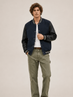 Men's Taishi Leather Varsity Bomber Jacket