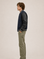 Men's Taishi Leather Varsity Bomber Jacket